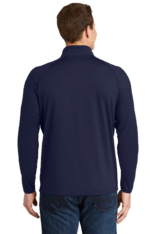 Sport-Tek Mens Sport-Wick Moisture Wicking 1/4 Zip Sweatshirt - True Navy Blue