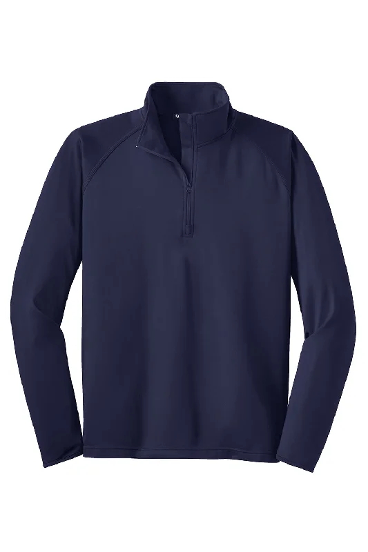 Sport-Tek Mens Sport-Wick Moisture Wicking 1/4 Zip Sweatshirt - True Navy Blue