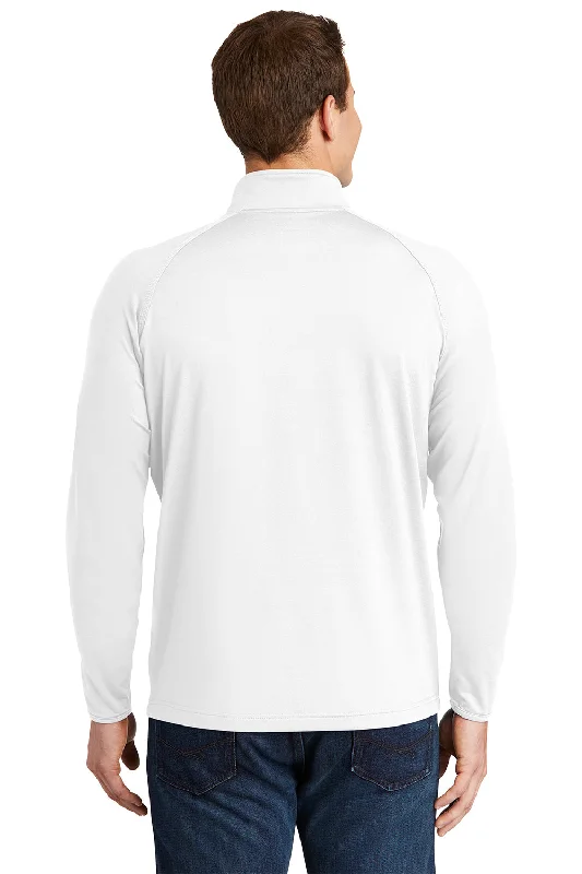 Sport-Tek Mens Sport-Wick Moisture Wicking 1/4 Zip Sweatshirt - White