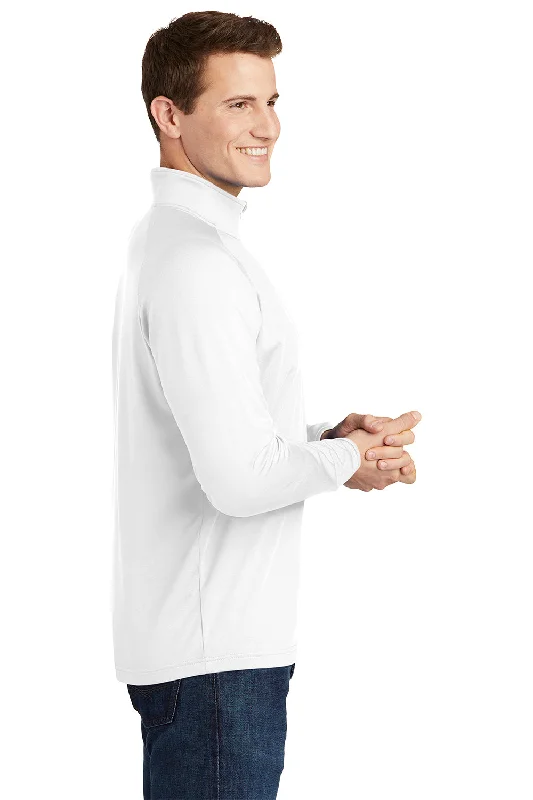 Sport-Tek Mens Sport-Wick Moisture Wicking 1/4 Zip Sweatshirt - White