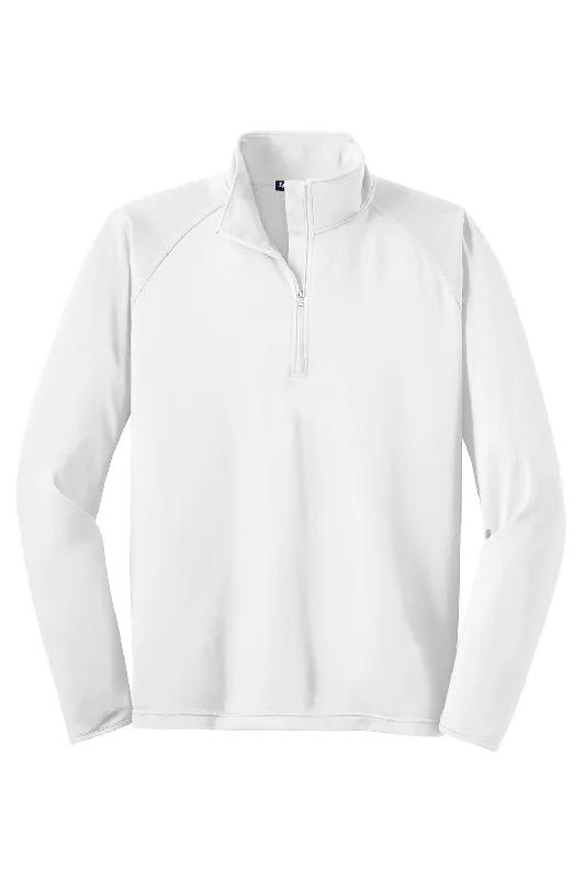 Sport-Tek Mens Sport-Wick Moisture Wicking 1/4 Zip Sweatshirt - White