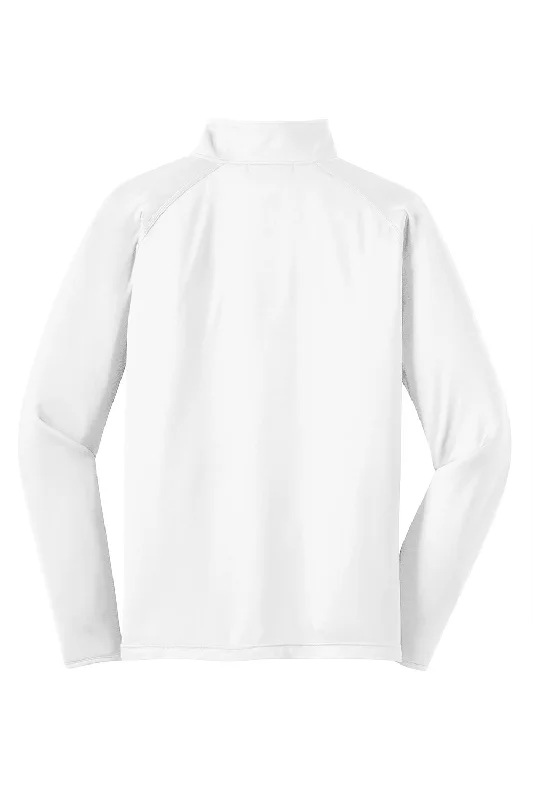 Sport-Tek Mens Sport-Wick Moisture Wicking 1/4 Zip Sweatshirt - White