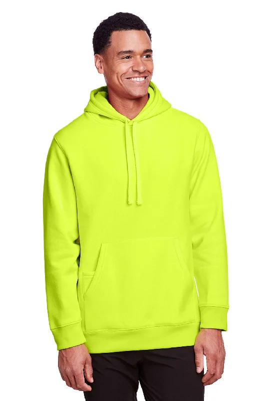 Team 365 Mens Zone HydroSport Fleece Water Resistant Hooded Sweatshirt Hoodie - Safety Yellow