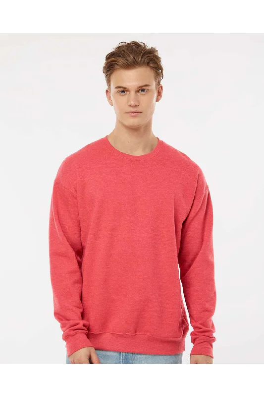 Tultex Mens Fleece Crewneck Sweatshirt - Heather Red - NEW