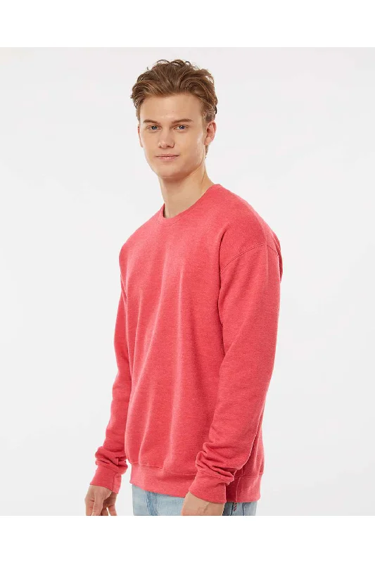 Tultex Mens Fleece Crewneck Sweatshirt - Heather Red - NEW