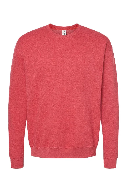 Tultex Mens Fleece Crewneck Sweatshirt - Heather Red - NEW