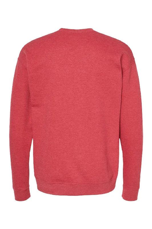 Tultex Mens Fleece Crewneck Sweatshirt - Heather Red - NEW