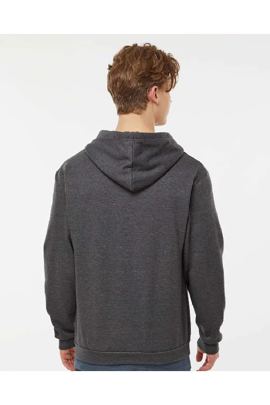 Tultex Mens Full Zip Hooded Sweatshirt Hoodie - Heather Charcoal Grey - NEW