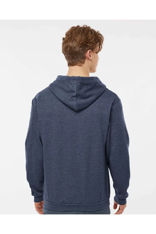 Tultex Mens Full Zip Hooded Sweatshirt Hoodie - Heather Denim Blue - NEW