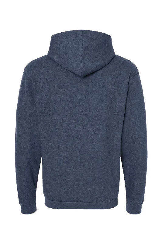 Tultex Mens Full Zip Hooded Sweatshirt Hoodie - Heather Denim Blue - NEW