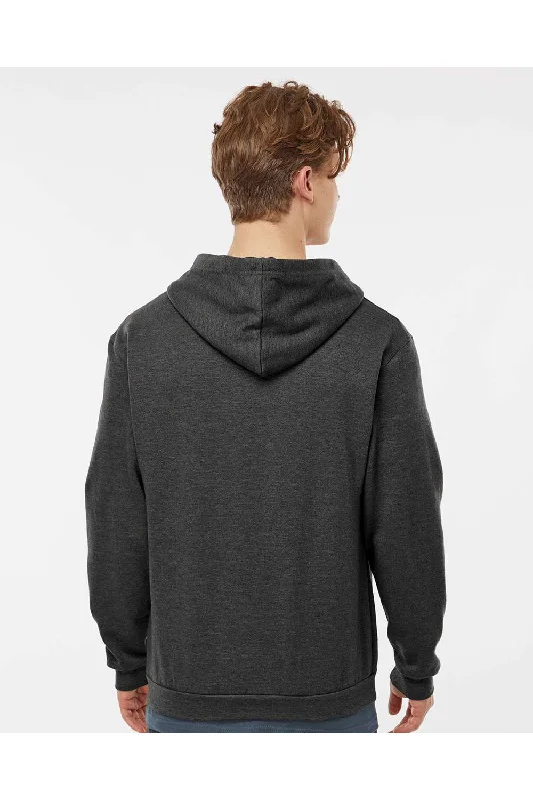 Tultex Mens Full Zip Hooded Sweatshirt Hoodie - Heather Graphite Grey - NEW