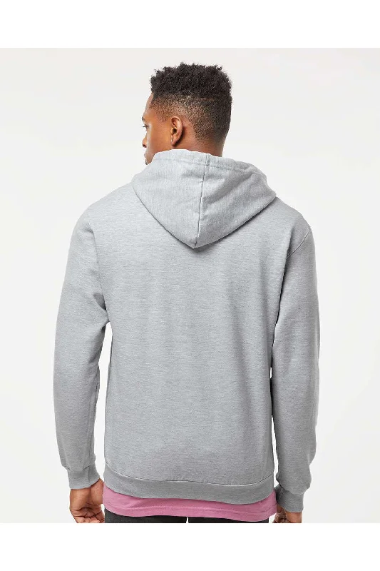 Tultex Mens Full Zip Hooded Sweatshirt Hoodie - Heather Grey - NEW