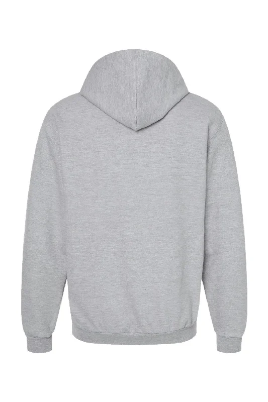 Tultex Mens Full Zip Hooded Sweatshirt Hoodie - Heather Grey - NEW