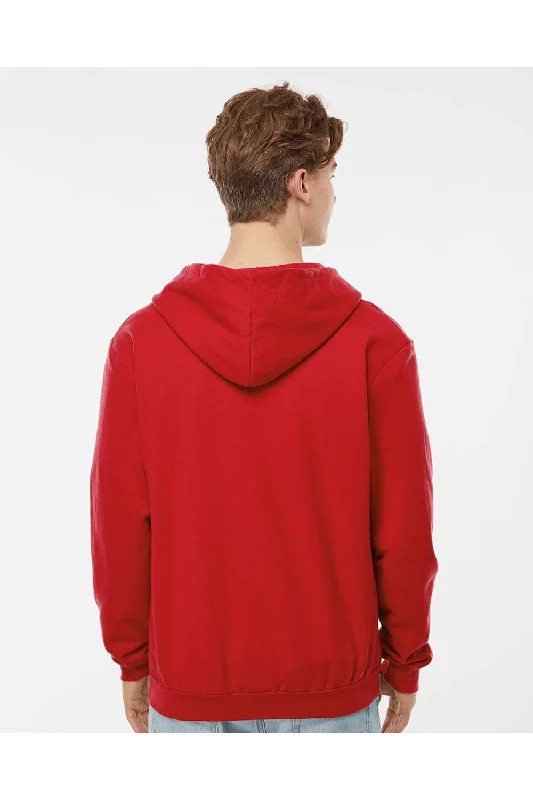 Tultex Mens Full Zip Hooded Sweatshirt Hoodie - Red - NEW