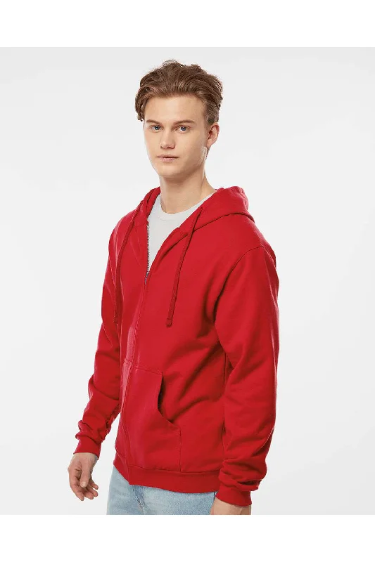 Tultex Mens Full Zip Hooded Sweatshirt Hoodie - Red - NEW