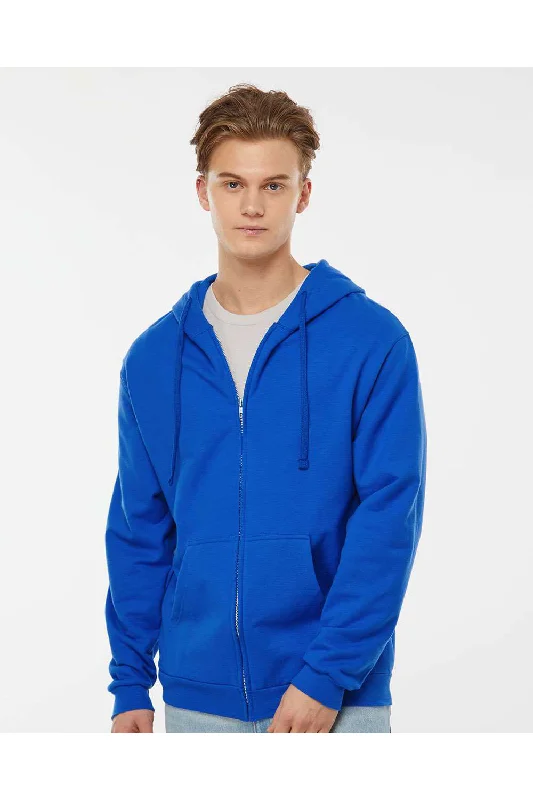 Tultex Mens Full Zip Hooded Sweatshirt Hoodie - Royal Blue - NEW