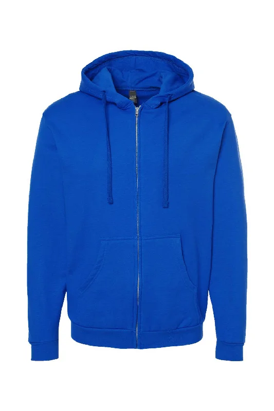 Tultex Mens Full Zip Hooded Sweatshirt Hoodie - Royal Blue - NEW