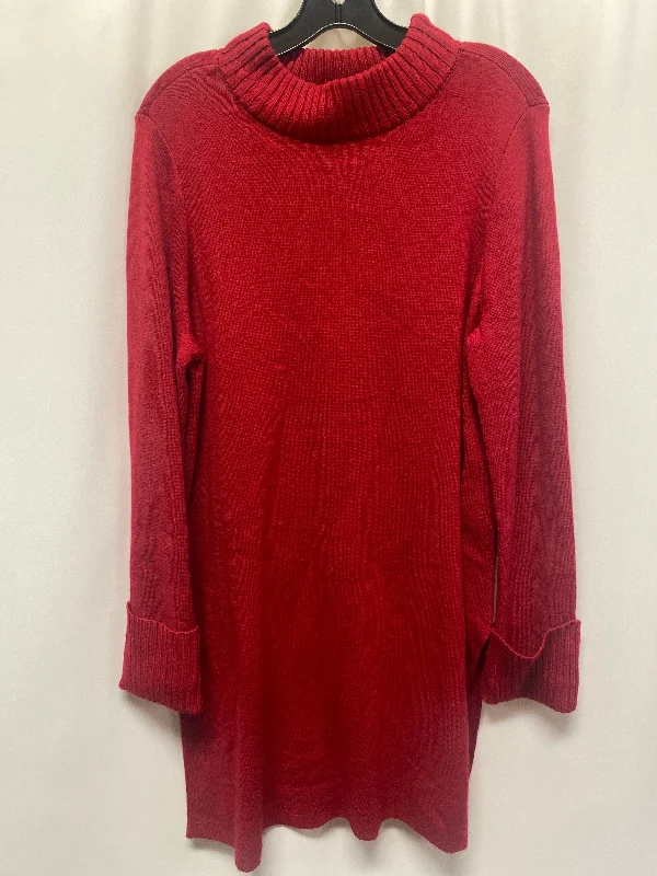 Dress Sweater By Chicos In Red, Size: L