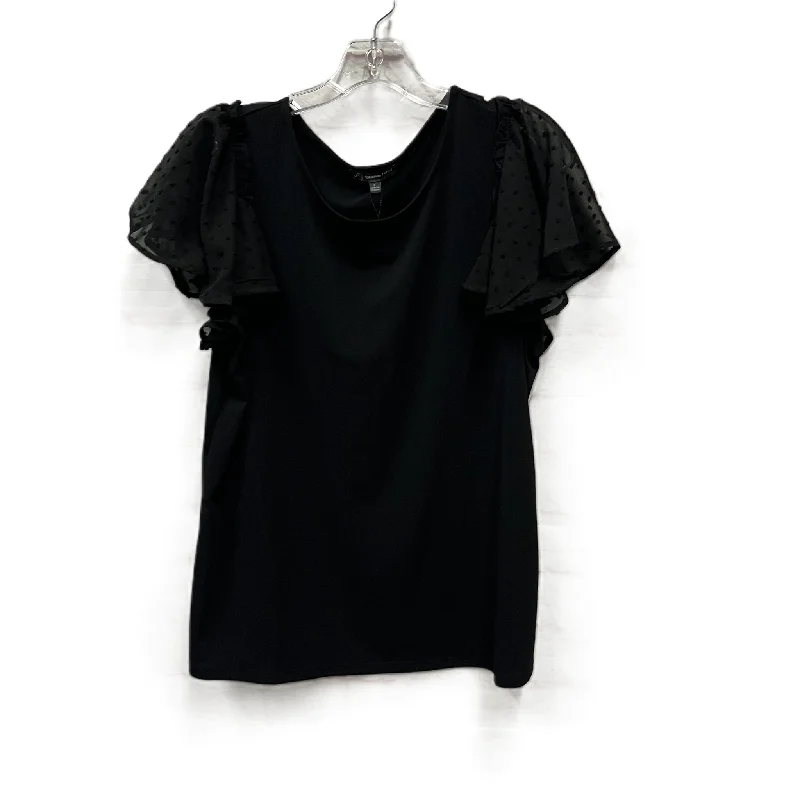 Top Short Sleeve By Adrianna Papell In Black, Size: L