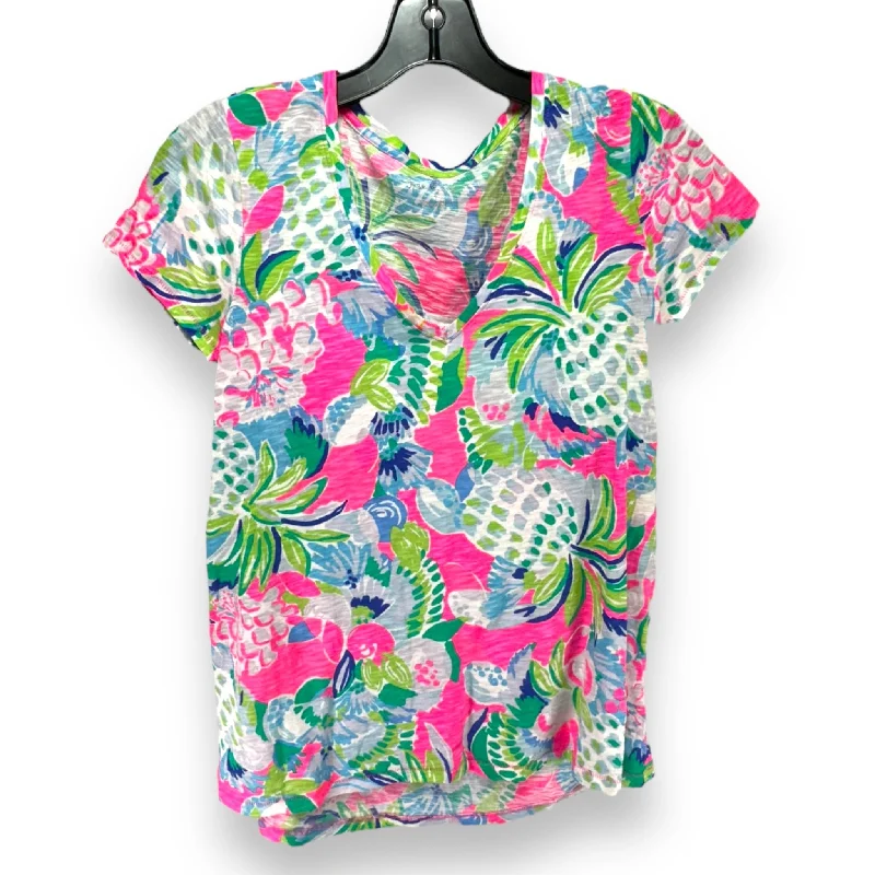 Etta V-Neck Top Designer By Lilly Pulitzer In Multi Tropical Beachy, Size: XS