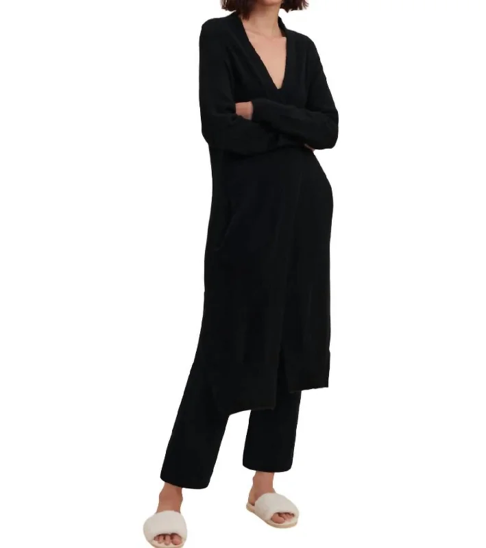 Maya Duster Cardigan In Black