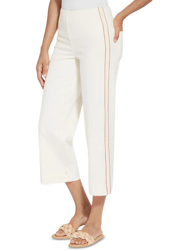 Womens Mid-Rise Stretch Straight Leg Pants